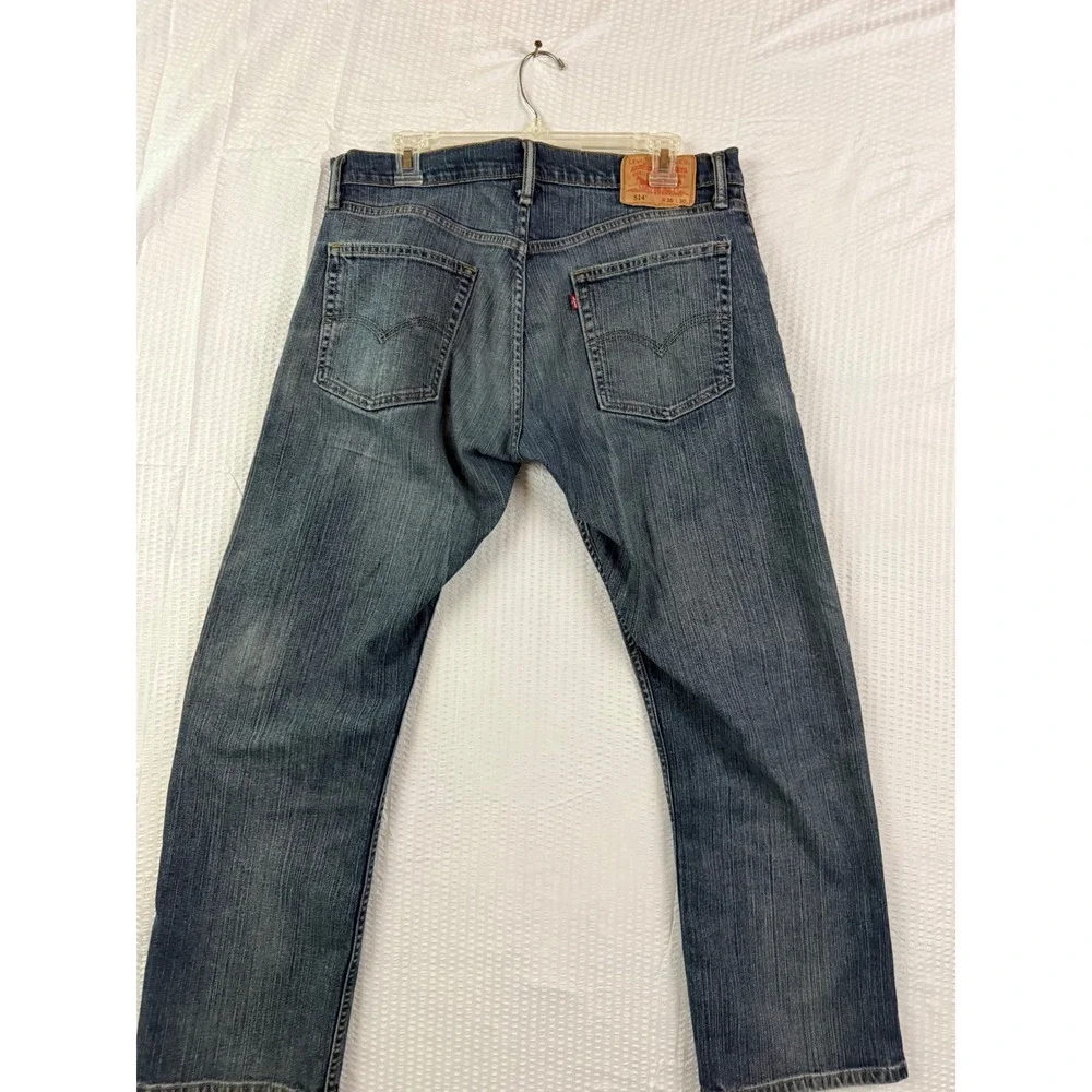Levis 514 Slim Straight Jeans Mens 36x30 Medium Wash Blue Denim Pants